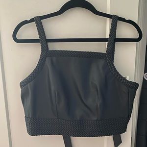 Anthropologie Pilcro Faux Leather Corset Top Size XS